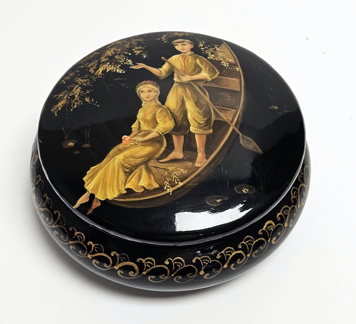 Jewelry Box Maiden in Row Boat